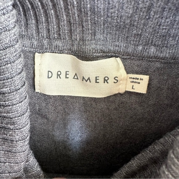Dreamers Oversized Gray Cowl Neck Flowy Tunic Sweater SZ Large - Picture 9 of 12